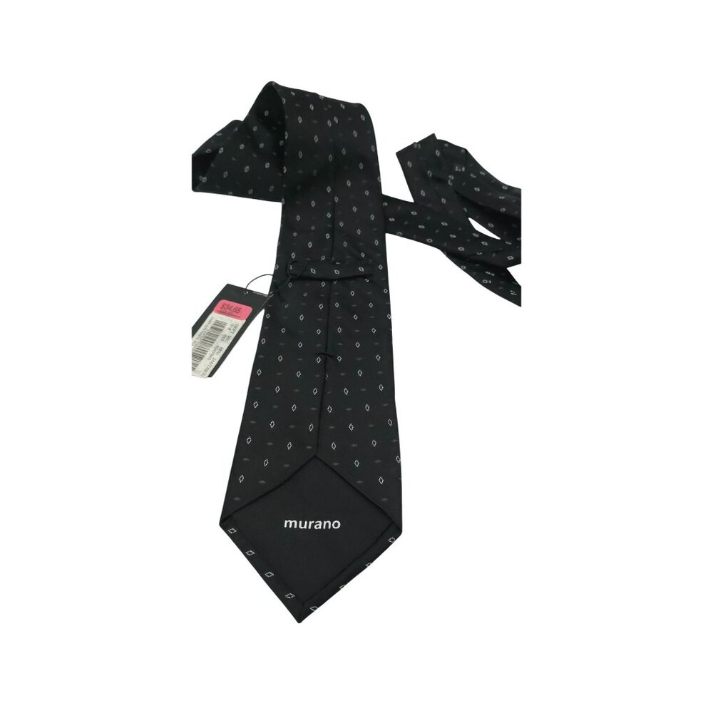 Murano Men's Black Tie With White Diamond Pattern - New With Tags - Picture 5 of 5